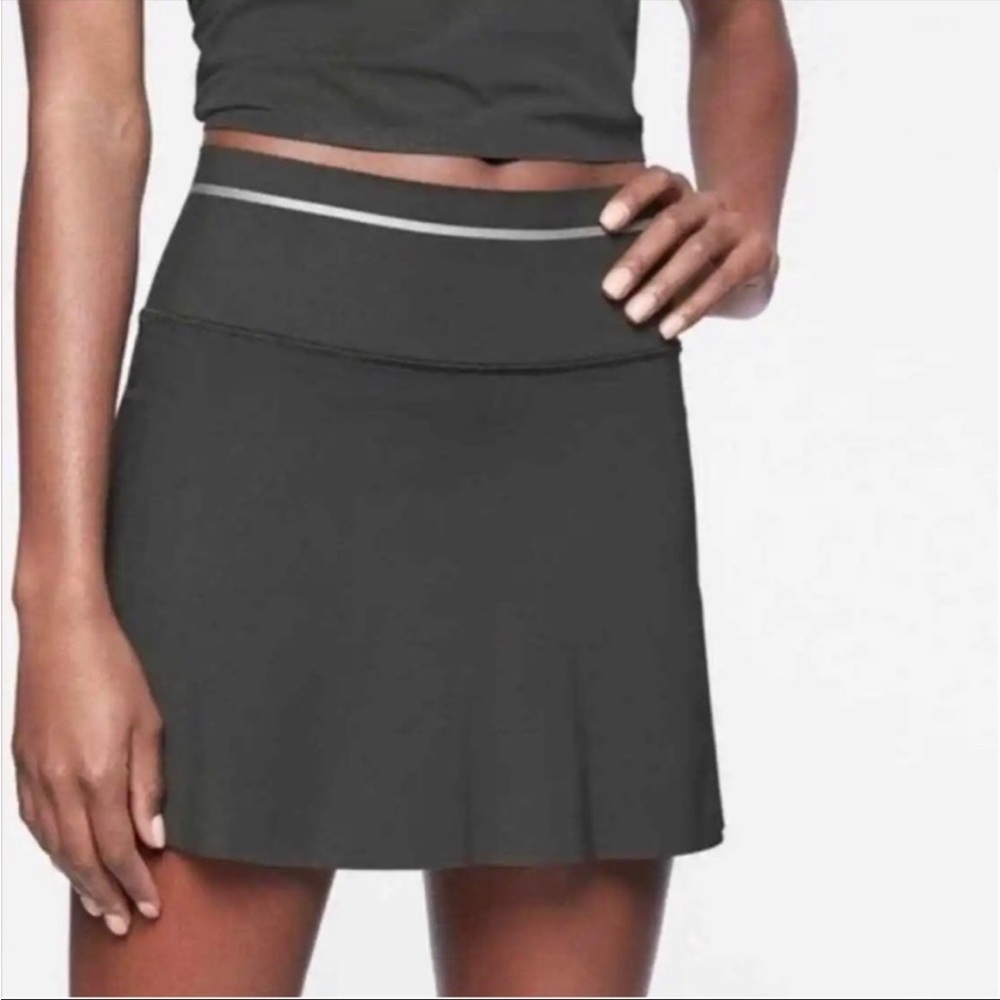 Athleta Black Athletic Skort with Reflective Stripe